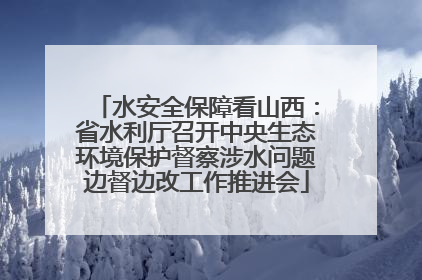 水安全保障看山西：省水利厅召开中央生态环境保护督察涉水问题边督边改工作推进会