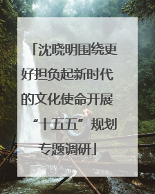 沈晓明围绕更好担负起新时代的文化使命开展“十五五”规划专题调研
