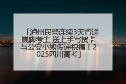 泸州民警连续3天背送崴脚考生 送上手写贺卡与公安小熊传递祝福丨2025四川高考