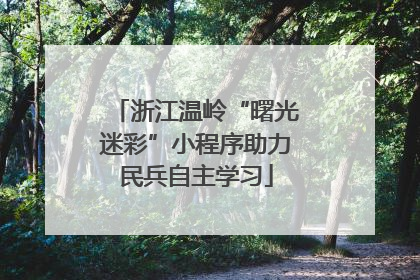 浙江温岭“曙光迷彩”小程序助力民兵自主学习