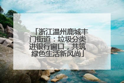 浙江温州鹿城丰门街道：垃圾分类进银行窗口，共筑绿色生活新风尚