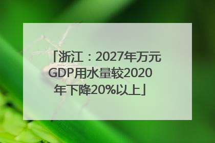 浙江：2027年万元GDP用水量较2020年下降20%以上