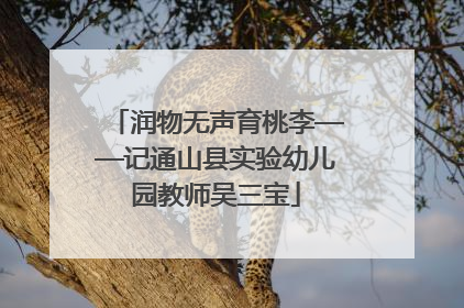 润物无声育桃李——记通山县实验幼儿园教师吴三宝