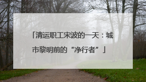 清运职工宋波的一天：城市黎明前的“净行者”