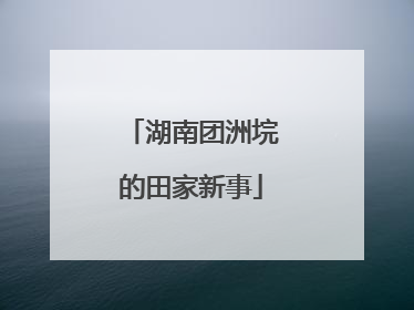 湖南团洲垸的田家新事
