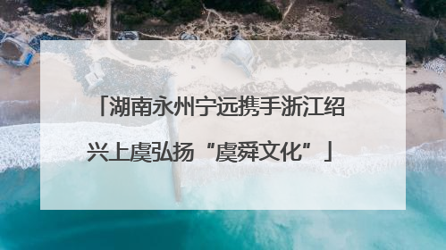 湖南永州宁远携手浙江绍兴上虞弘扬“虞舜文化”