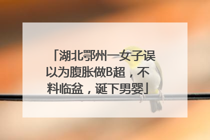 湖北鄂州一女子误以为腹胀做B超，不料临盆，诞下男婴
