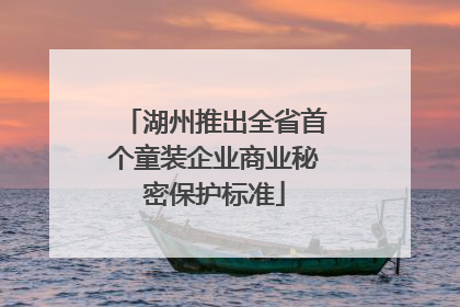 湖州推出全省首个童装企业商业秘密保护标准