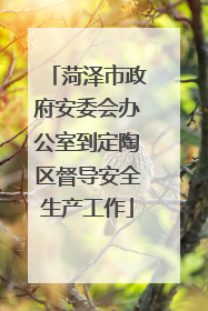 菏泽市政府安委会办公室到定陶区督导安全生产工作