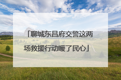 聊城东昌府交警这两场救援行动暖了民心