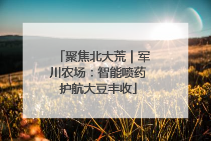 聚焦北大荒｜军川农场：智能喷药护航大豆丰收