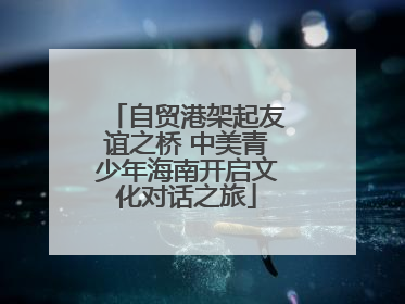 自贸港架起友谊之桥 中美青少年海南开启文化对话之旅