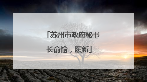 苏州市政府秘书长俞愉，履新