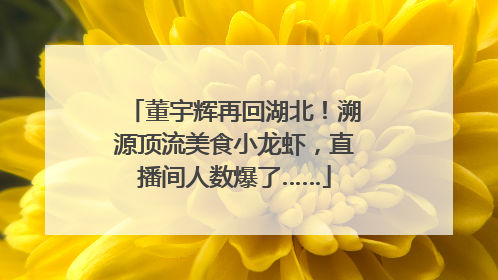 董宇辉再回湖北！溯源顶流美食小龙虾，直播间人数爆了……