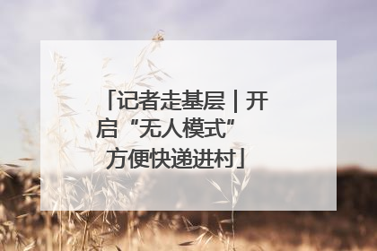记者走基层｜开启“无人模式” 方便快递进村