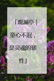 观澜亭｜童心不泯，是灵魂的韧性