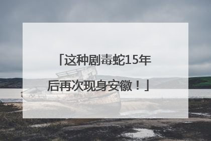 这种剧毒蛇15年后再次现身安徽！