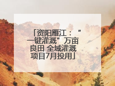 资阳雁江：“一键灌溉”万亩良田 全域灌溉项目7月投用