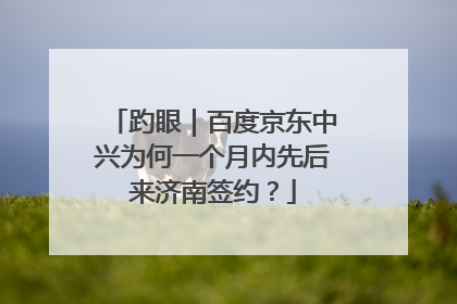 趵眼｜百度京东中兴为何一个月内先后来济南签约？