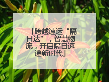 跨越速运“隔日达”，智慧物流，开启隔日速递新时代