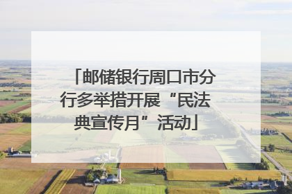 邮储银行周口市分行多举措开展“民法典宣传月”活动