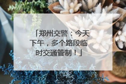 郑州交警：今天下午，多个路段临时交通管制！