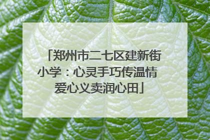郑州市二七区建新街小学：心灵手巧传温情 爱心义卖润心田