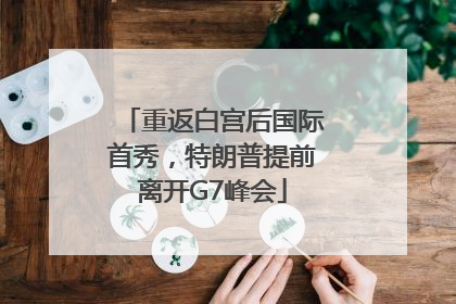 重返白宫后国际首秀，特朗普提前离开G7峰会