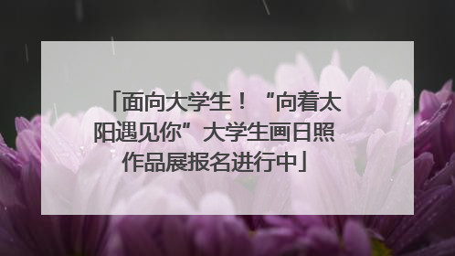 面向大学生！“向着太阳遇见你”大学生画日照作品展报名进行中