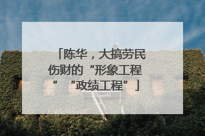 陈华，大搞劳民伤财的“形象工程”“政绩工程”