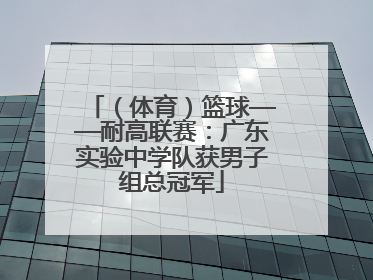 （体育）篮球——耐高联赛：广东实验中学队获男子组总冠军