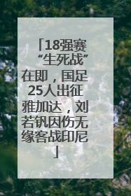 18强赛“生死战”在即，国足25人出征雅加达，刘若钒因伤无缘客战印尼