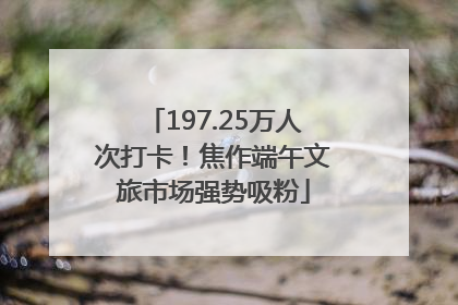 197.25万人次打卡！焦作端午文旅市场强势吸粉