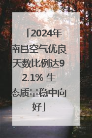 2024年南昌空气优良天数比例达92.1% 生态质量稳中向好