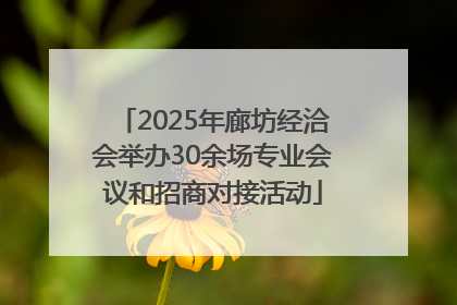 2025年廊坊经洽会举办30余场专业会议和招商对接活动