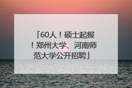 60人！硕士起报！郑州大学、河南师范大学公开招聘