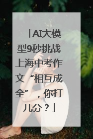 AI大模型9秒挑战上海中考作文“相互成全”，你打几分？